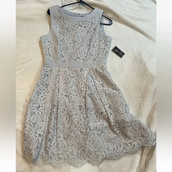 jessica howard sleeveless lace dress Jessica Howard Black With Lace Top Cocktail/Formal